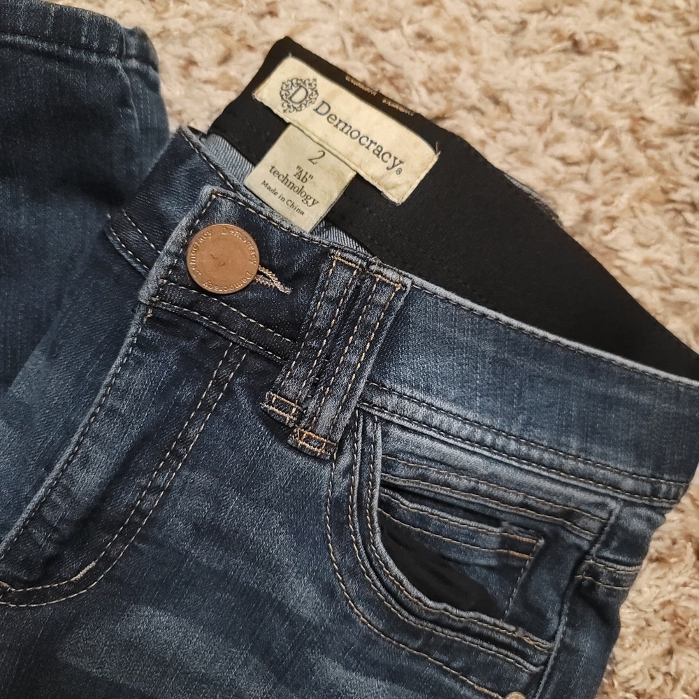 Democracy Skinny Jeans Womens 2 Blue Ab Solution Dark Wash Stretch B1304BBCDXX